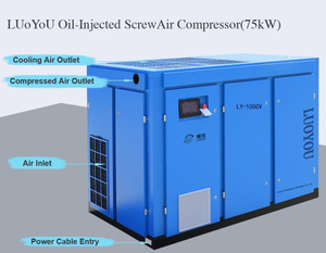 Luoyou 工業用スクリューエアコンプレッサー 55KW75hp8bar10bar13bar VSD ファクトリーアウトレット良い価格高品質 10.05m3/分 7.8m3/分 7.3m3/分 省エネ 8kg10kg13kg0.8Mpa1.0Mpa1.3Mpa シングルステージ